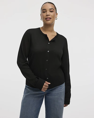 Crew-Neck Cardigan