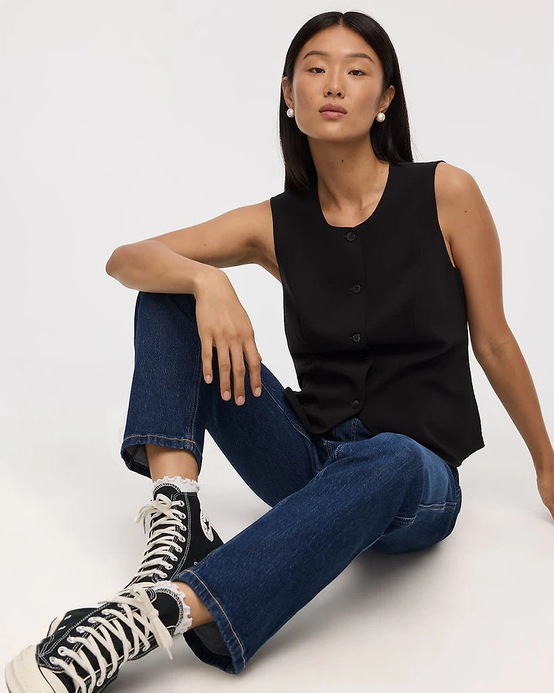 Straight-Leg Mid-Rise Jean