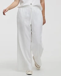 Wide-Leg High-Rise Linen Blend Pant