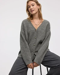 Cardigan long à col V avec poches