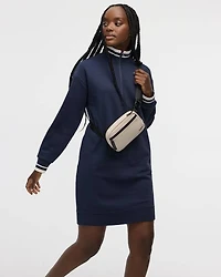 Long-Sleeve Half-Zip Mock-Neck Fleece Dress