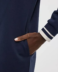 Long-Sleeve Half-Zip Mock-Neck Fleece Dress