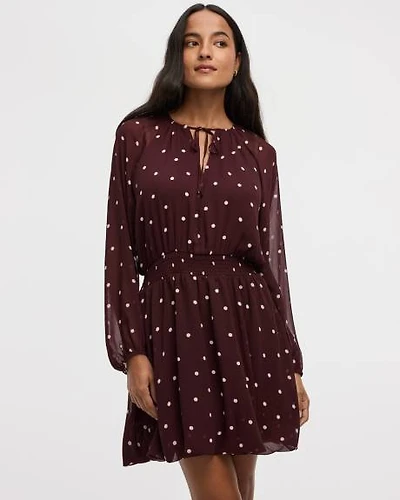 Long-Puffy-Sleeve Bubble Mini Dress with V Neckline