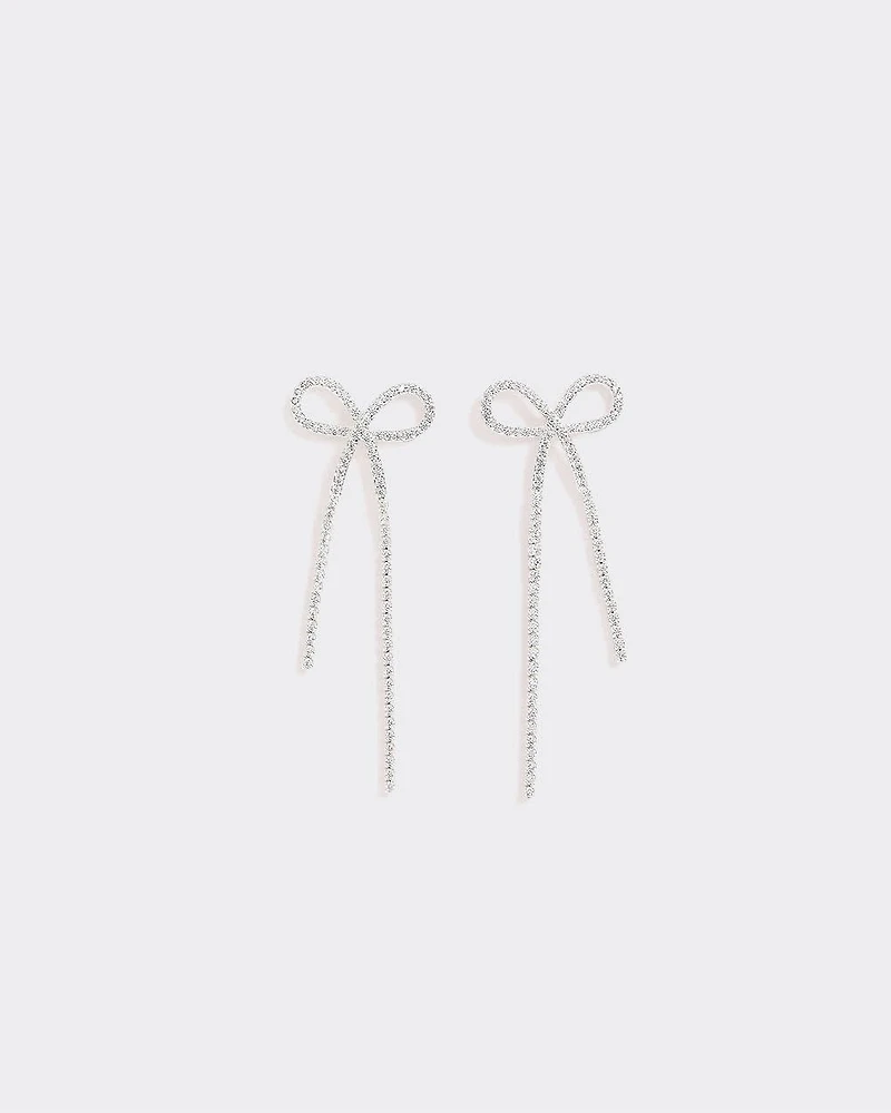 Boucles d'oreilles en strass en forme de boucle