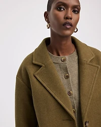 Loose Coat with Three-Button Closure