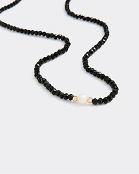Beaded Short Necklace with Freshwater Pearl