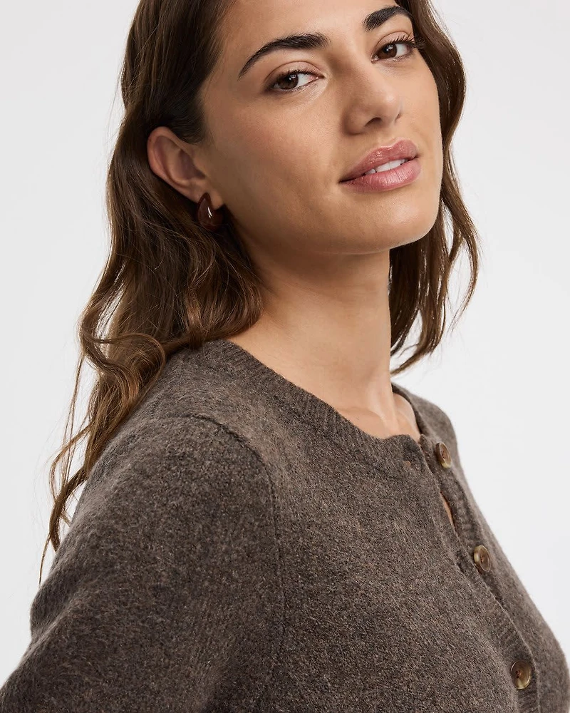 Long-Sleeve Crew-Neck PlushSoft Cardigan