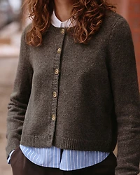 Long-Sleeve Crew-Neck PlushSoft Cardigan