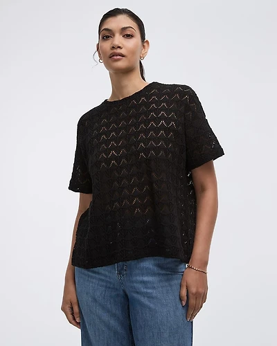 Crew-Neck Crochet Tee
