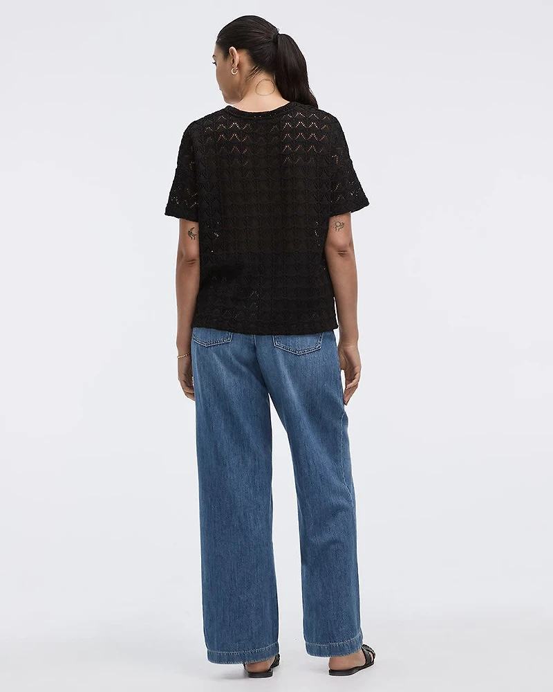 Crew-Neck Crochet Tee