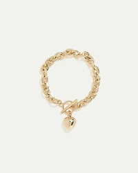 Cable-Chain Bracelet with Bubble Heart Charm