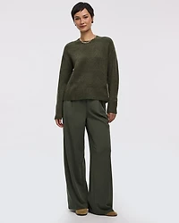 Pantalon en crêpe à taille haute et jambe large