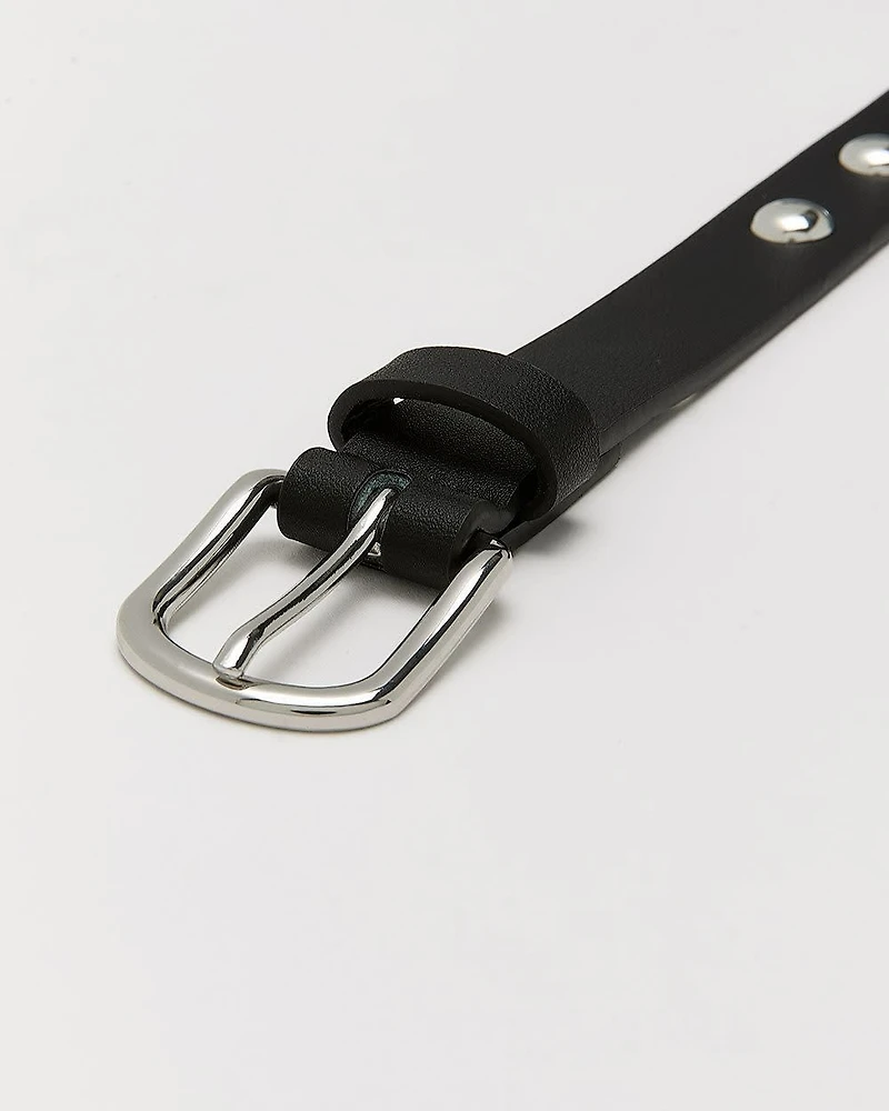 Ceinture en faux cuir à clous