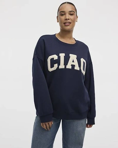 Long-Sleeve Crew-Neck Fleece Sweatshirt