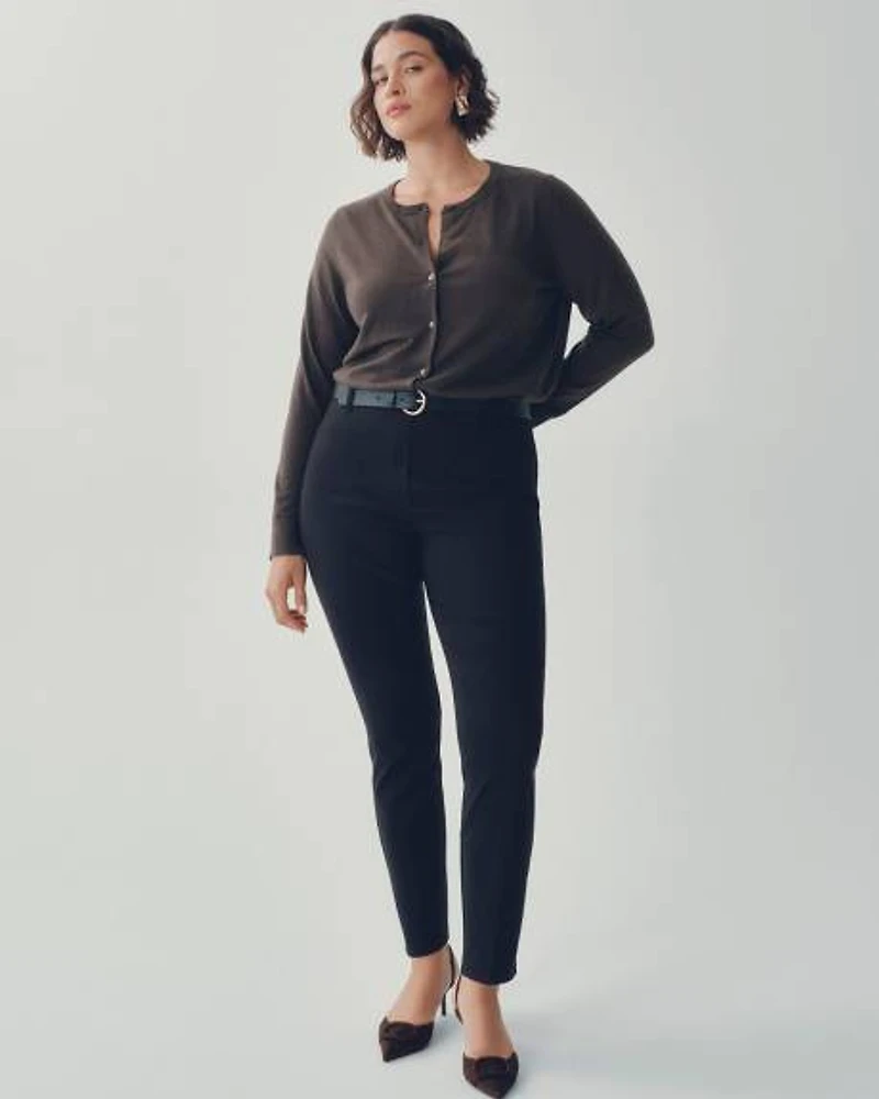 Slim-Leg High-Rise Ankle Pant