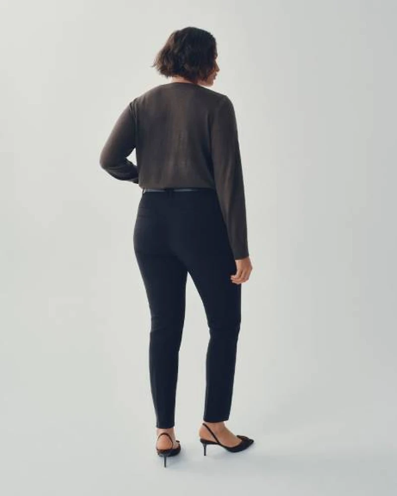 Slim-Leg High-Rise Ankle Pant