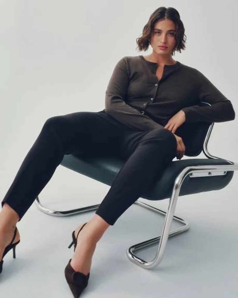 Slim-Leg High-Rise Ankle Pant