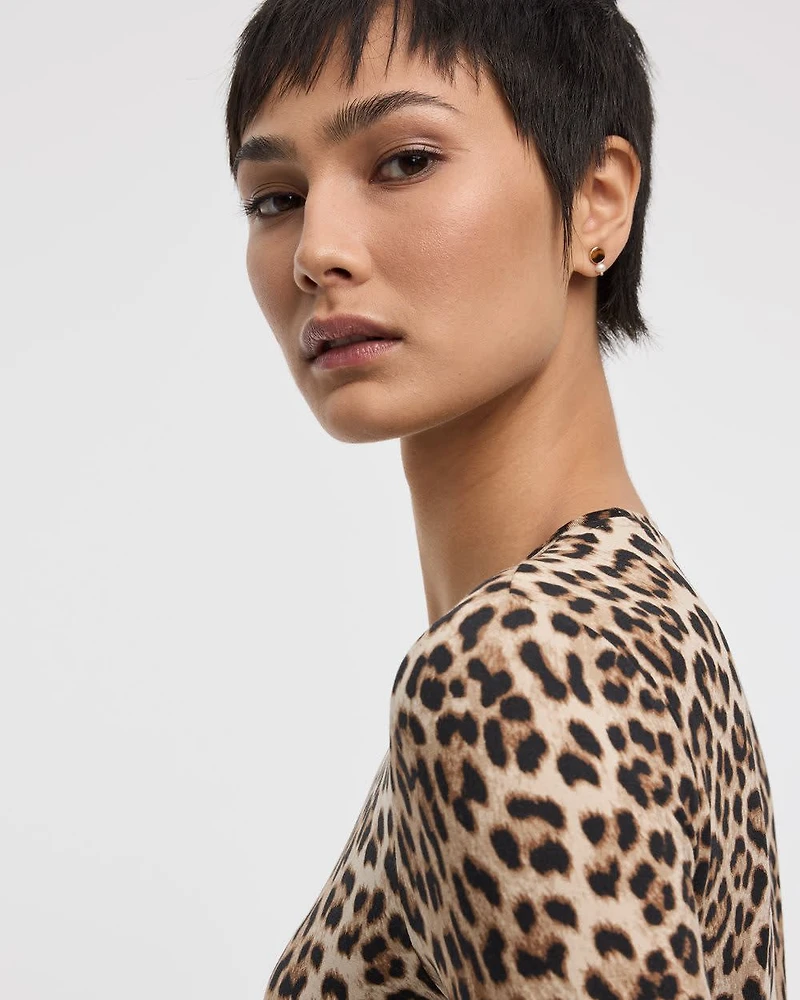 T-shirt à col rond manches longues