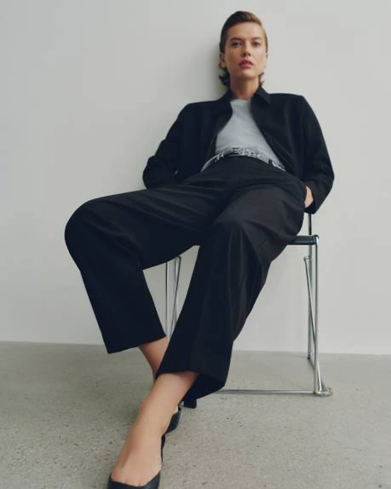 Mid-Rise Barrel Pants