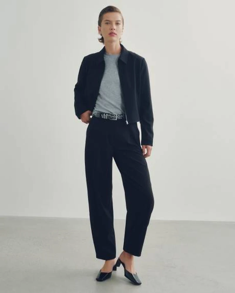 Pantalon taille mi-haute à jambe ballon
