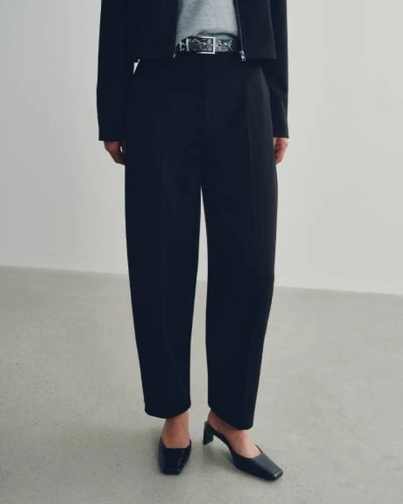 Mid-Rise Barrel Pants