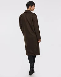 Loose Plaid Coat with Three-Button Closure