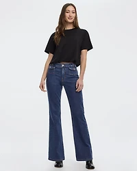 Flare-Leg Mid-Rise Jean with Flap Pockets
