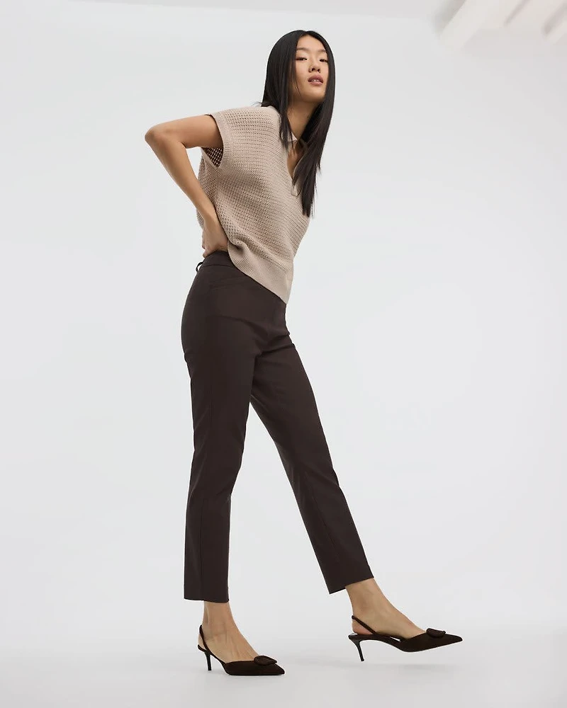 Slim-Leg High-Rise Ankle Pant