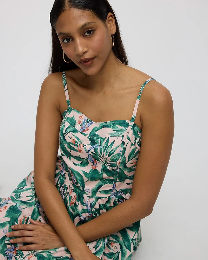 Sleeveless Midi Dress with Sweetheart Neckline
