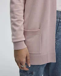 Long-Sleeve Open Cardigan with Pockets