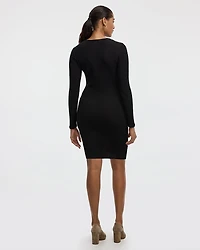Long-Sleeve Mini Bodycon Shimmery Dress