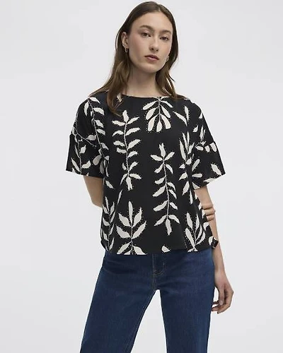 Short-Sleeve Crew-Neck T-Shirt Blouse