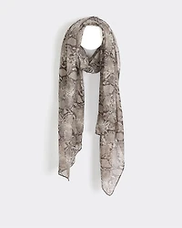 Square Scarf with Snakeskin Print