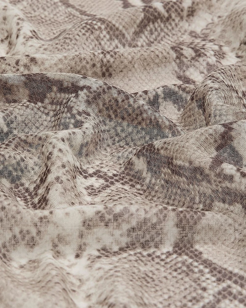 Square Scarf with Snakeskin Print