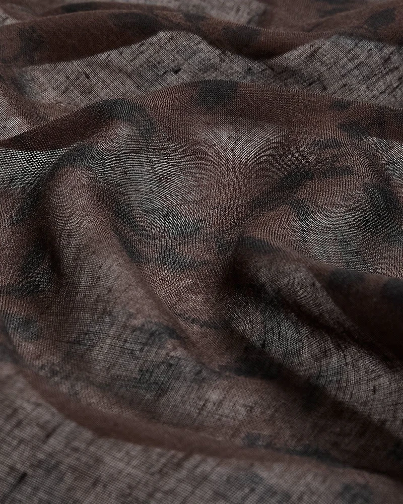 Lightweight Scarf with Two-Tone Floral Pattern