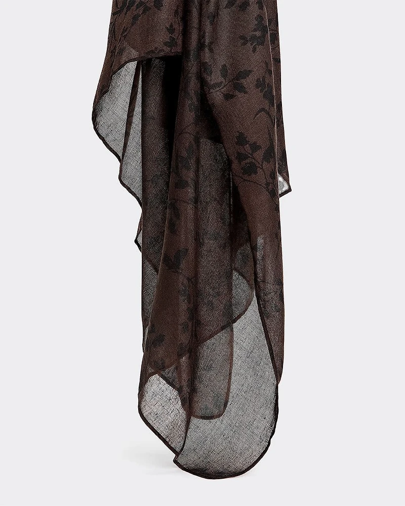 Lightweight Scarf with Two-Tone Floral Pattern