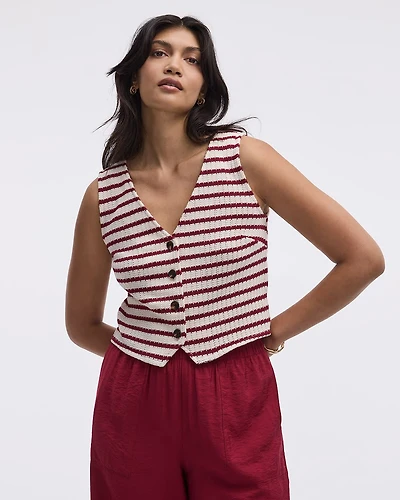 Striped Knit Vest