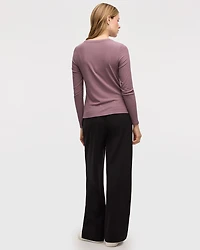 Long-Sleeve Crew-Neck Ribbed Tee
