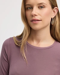 Long-Sleeve Crew-Neck Ribbed Tee