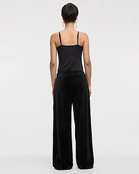 Wide-Leg High-Rise Velvet Pant