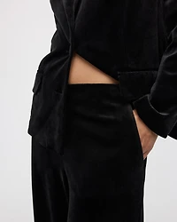 Wide-Leg High-Rise Velvet Pant