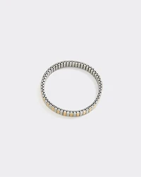 Stainless Steel Two-Tone Baguette Bracelet