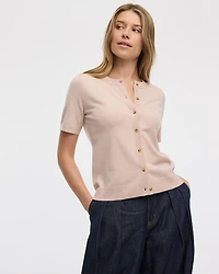 Cardigan boutonné à manches courtes
