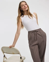 Camisole côtelée à col rond