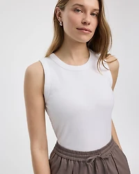 Camisole côtelée à col rond