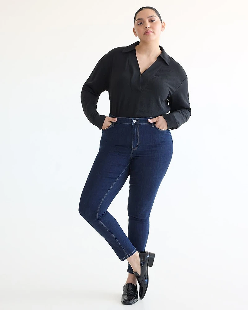 Jean à jambe skinny et taille haute