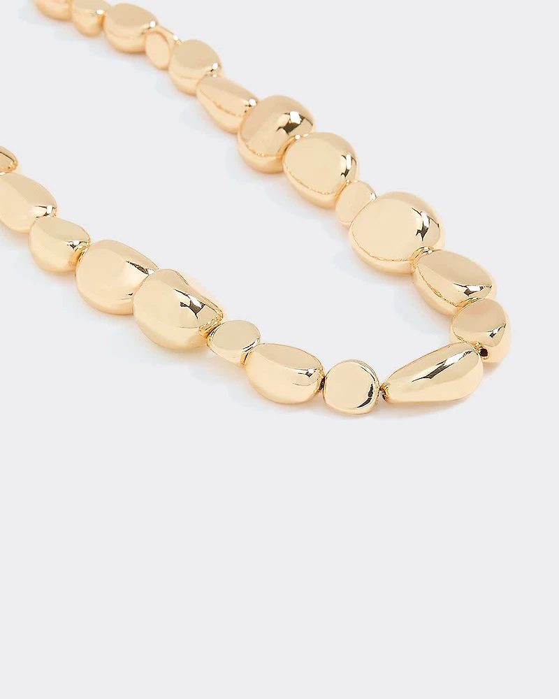 Short Necklace with Pebbled Beads