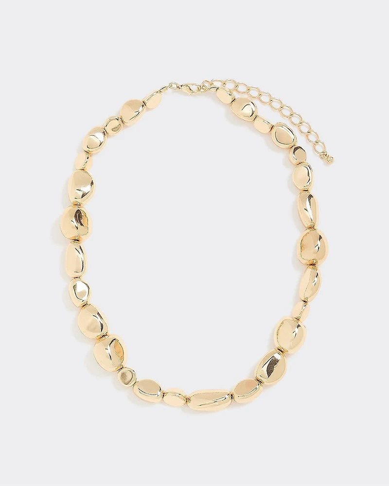 Short Necklace with Pebbled Beads