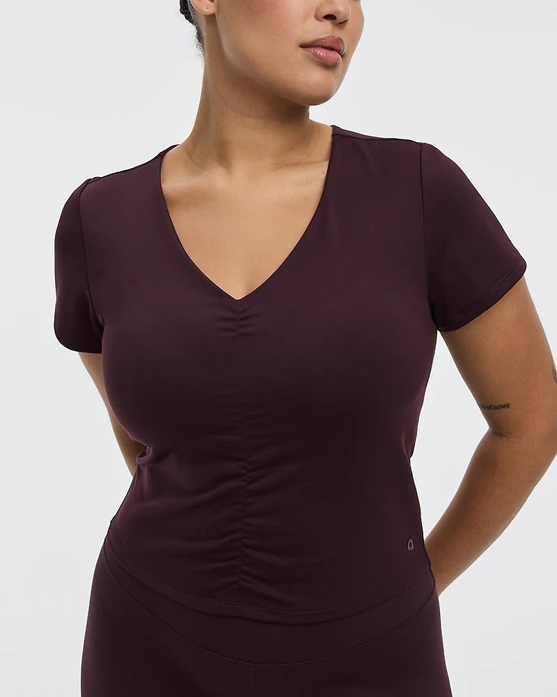 T-shirt à détails froncés