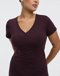 T-shirt à détails froncés